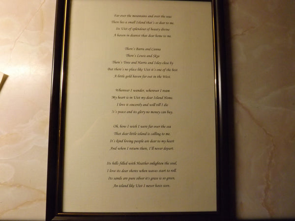 Uist Song in light oak Frame